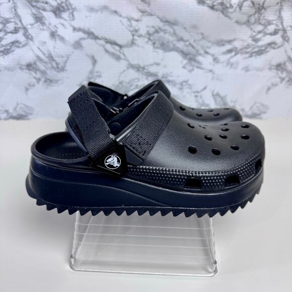 Crocs Classic Hiker Clogs Womens Size 6 Mens Size 4 Black Slip On Platform Slide - Picture 3 of 11